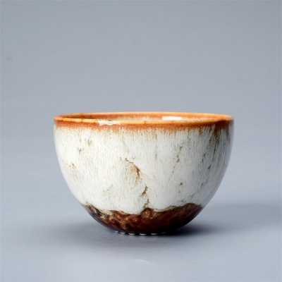Ceramic Kiln Change Tea Cup Porcelain Kung Fu Mug Household Tea Bowl Handmade Single Cup Temmoku Glaze Teaware Home Decor Crafts