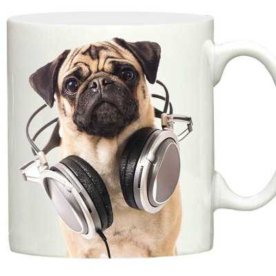 Music Puppy Dogs Bulldog Mugs Milk Travel Beer Cup Porcelain Coffee Mug Tea Cups