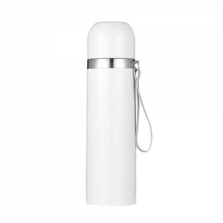 New Style Simple with Bullet Thermos Mug Bilayer Stainless Steel Cup White Coated Cup Printed Logo Stainless Steel