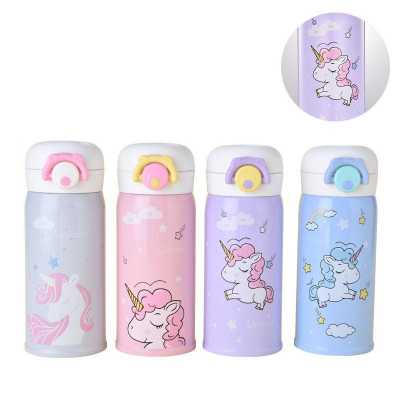 2018 New 500ml unicorn double layer Stainless steel Insulated baby travel thermos bottles children milk fruit juice Vacuum Flask