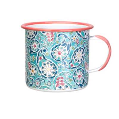 Vintage Enamel Mug Coffee Creative Camping Nostalgic Printing Nordic Office Big Capacity Tumbler Retro s Tea Cup