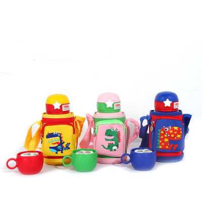 500ml 316 Stainless steel Baby's Vacuum Water Straw Bottle In Portable Bag Insulated Thermos Bottle With Two Cover Vacuum Flasks