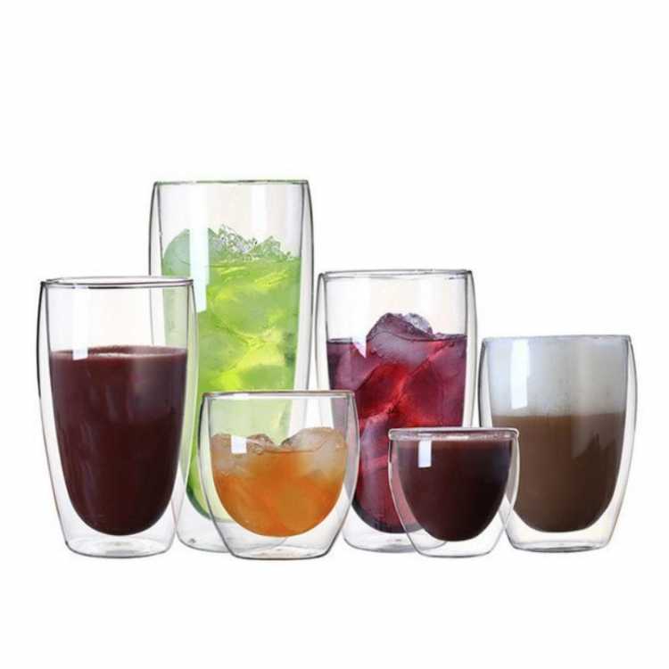 Double Wall Glass Espresso Heat Resistant Coffee Tea Cups Travel Double Layer Coffee Mugs With The Handle Mugs Shot Glasses