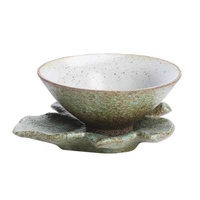 New Product Porcelain Tea Cup With Plate Retro Kungfu Teacup Ceramic Cup Master Teacup Personal Single Small Tea Bowl