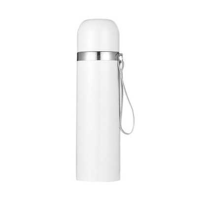 New Style Simple with Bullet Thermos Mug Bilayer Stainless Steel Cup White Coated Cup Printed Logo Stainless Steel