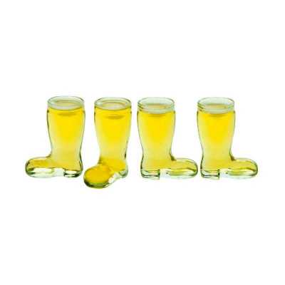 4PCS 40ml (1.3oz) Whiskey Shot Glasses Funny Cowboy Boots, Heavy Base Entertainment Beverage Drinking Glassware Pack of 4