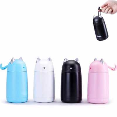 2020 Creative Cartoon Cat Thermo Mug Non slip Wear resistant Mini Water Bottle 304 Stainless Steel Vacuum Coffee Mug