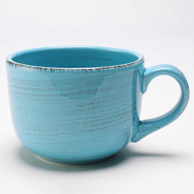 High Capacity Minimalist Mug Nordic Solid Blue Ceramic Mug Creative Modern  Breakfast Milk Coffee Mug