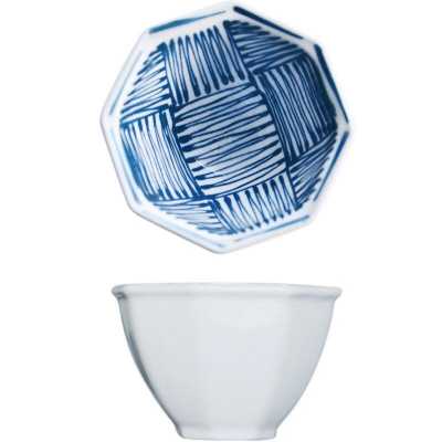 Antique Blue and White Porcelain teacup Personal Master Cup Ceramic Square Tea Cup Japanese Style Small Tea Bowl Single Cup