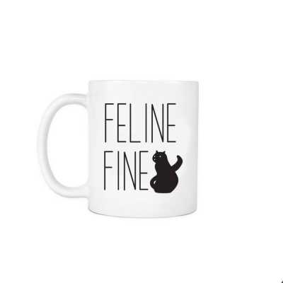 Feline Fine Cat Mugs Beer Travel Milk Cup Porcelain Coffee Mug Tea Cups Home Decor Novelty Friend Gift Birthday Gifts