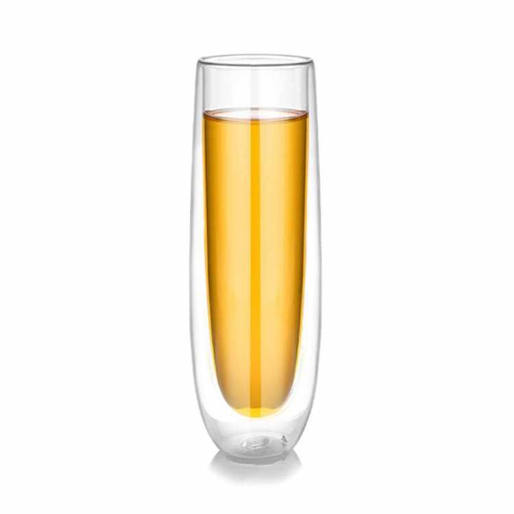 INS Fashion German Style Double Glazing Wedding Champagne Glass Charms  Sparkling Wine Drink Glasses Flutes Rum Liqueur Cup