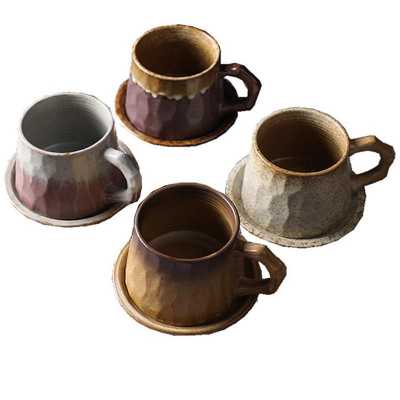 Japanese Ceramics Coffee Cup Saucers Suit Originality Coffee Mug Afternoon Tea Office Scented Tea Black Tea Cup Pottery Coffee