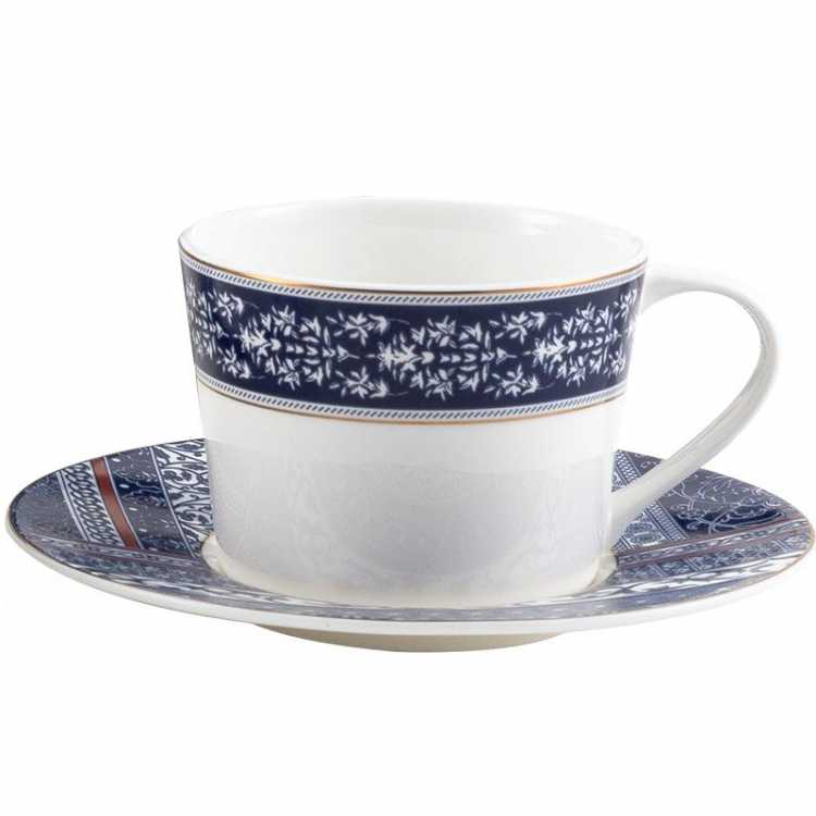 European Coffee Cup Set China Bone White Tea Portable Vintage Cup With Handle Spoon  Cafe  Home Decoration