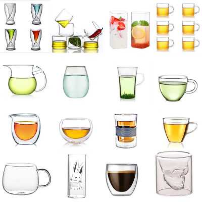 Thickened glass fair cup heat resistant tea separator Colour belt handle tea Haikungfu glass tea ceremony tea set accessories