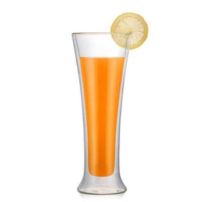 High Double Deck Glass Tumbler Coffee Cold Or Hot Drink  Goblet Wedding Cocktail Champagne Glasses