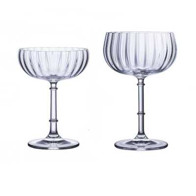 Free Shipping 2PCS Crystal Coupe Cocktail Glasses Martini Glass Set of 2